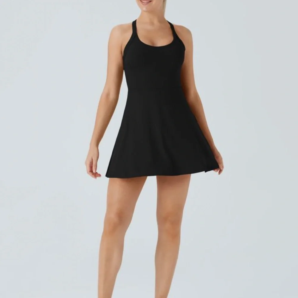 NWOT Halara XL Blackless twisted Active dress XL built in shorts w pockets - Picture 10 of 13